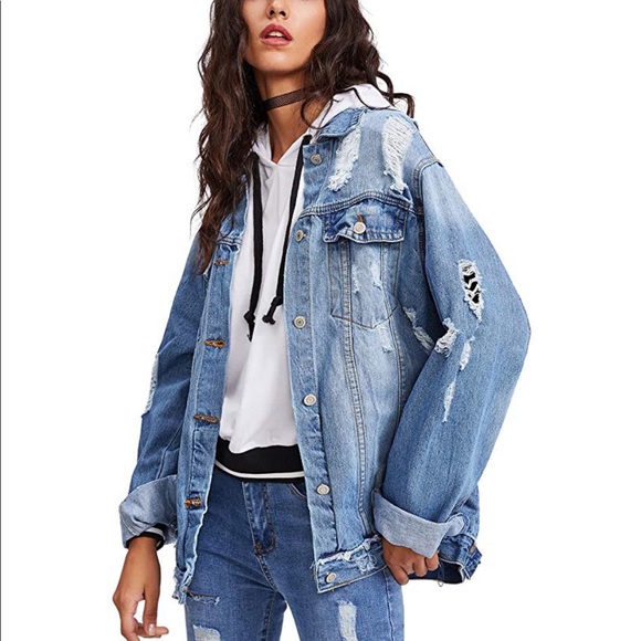 floerns Jackets & Blazers - Distressed jean jacket.